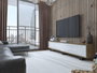 Hanah Home Soporte de TV Askal - Ud, Roble y Blanco